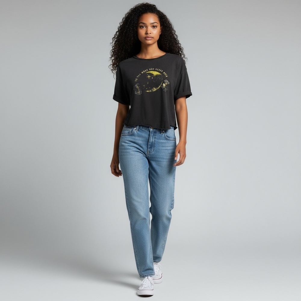 Obsessive Love Black Graphic Tee To The Moon And Back